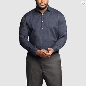 Van Heusen Comfort Performance Dress Shirt 18.5 35/36 Tall Fit NWT Blue
